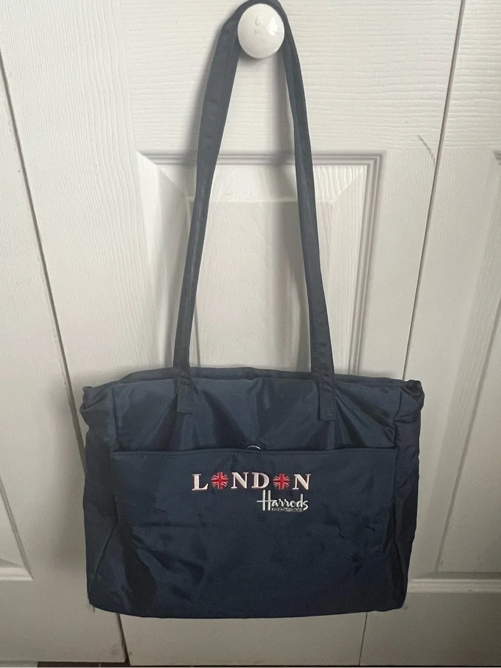 Harrod's London Navy Blue Nylon Purse